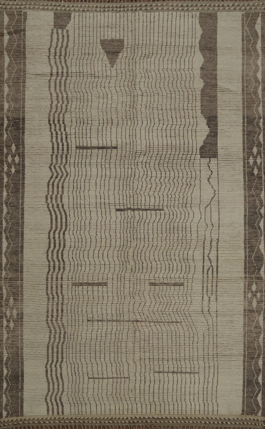Earth Tone Wool Moroccan Modern Area Rug 9x12