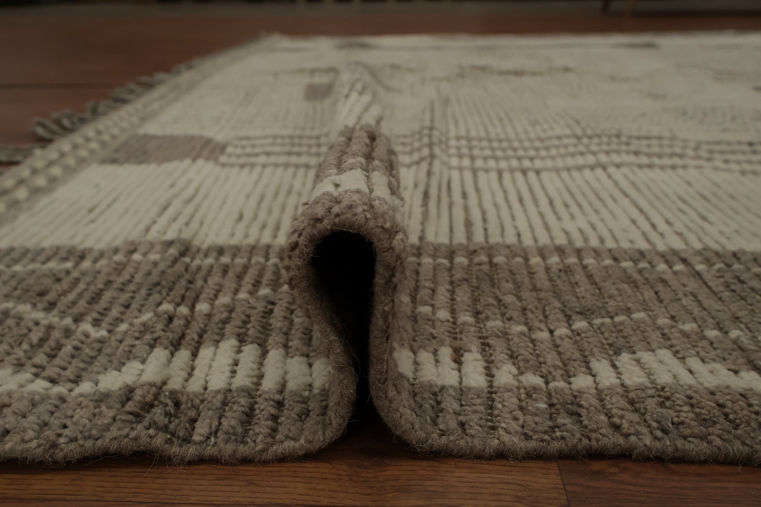 Earth Tone Wool Moroccan Modern Area Rug 9x12