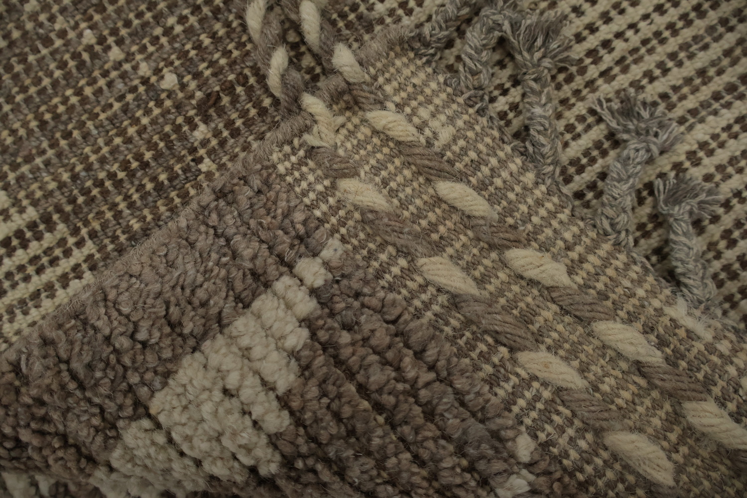 Earth Tone Wool Moroccan Modern Area Rug 9x12