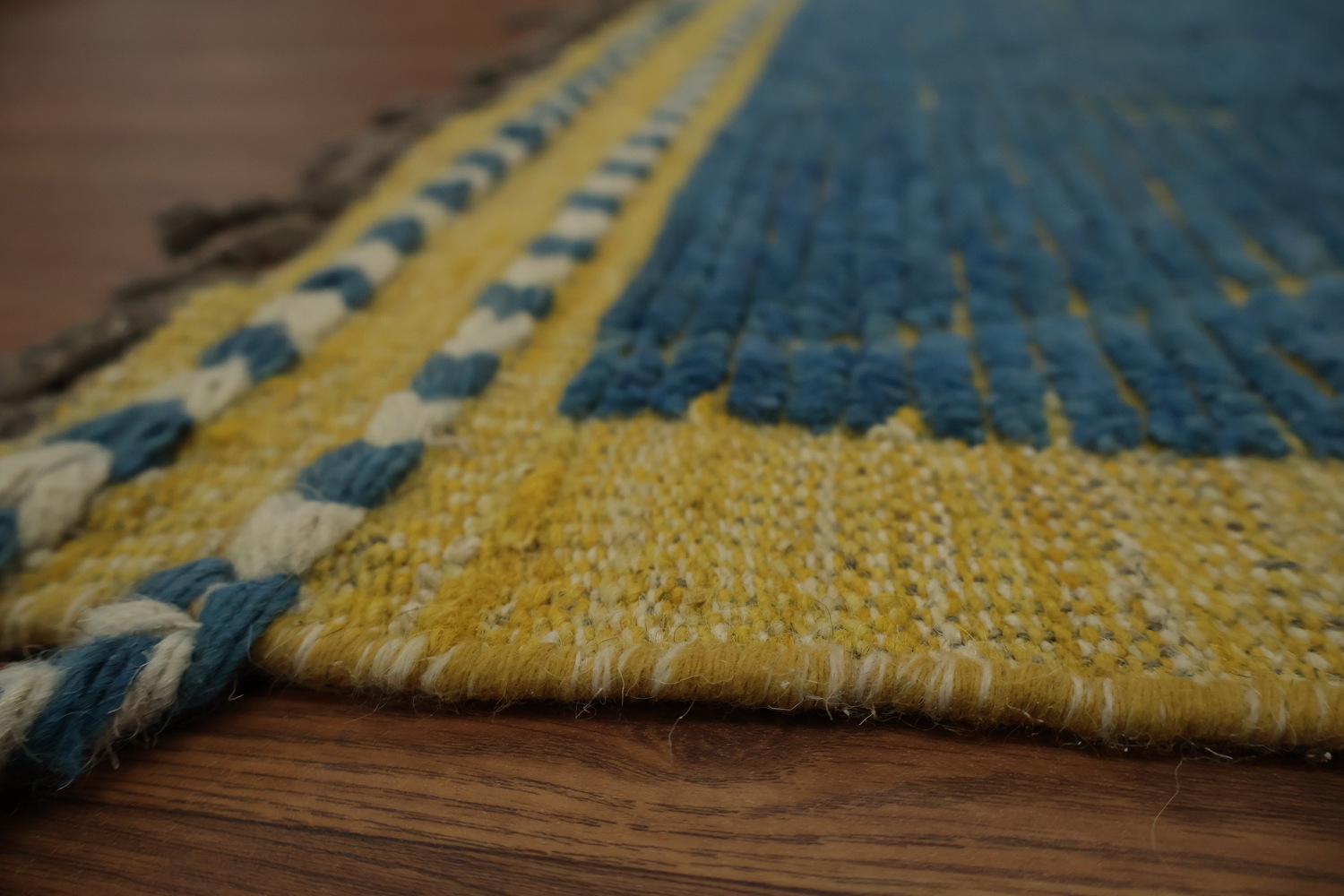 Contemporary Blue Moroccan Area Rug 9x13 with Subtle Tribal Flair