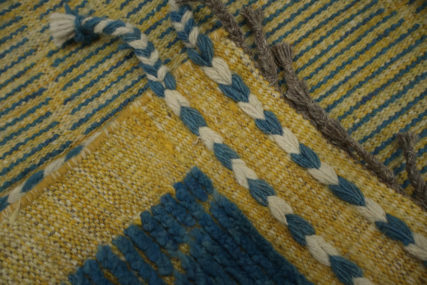 Contemporary Blue Moroccan Area Rug 9x13 with Subtle Tribal Flair