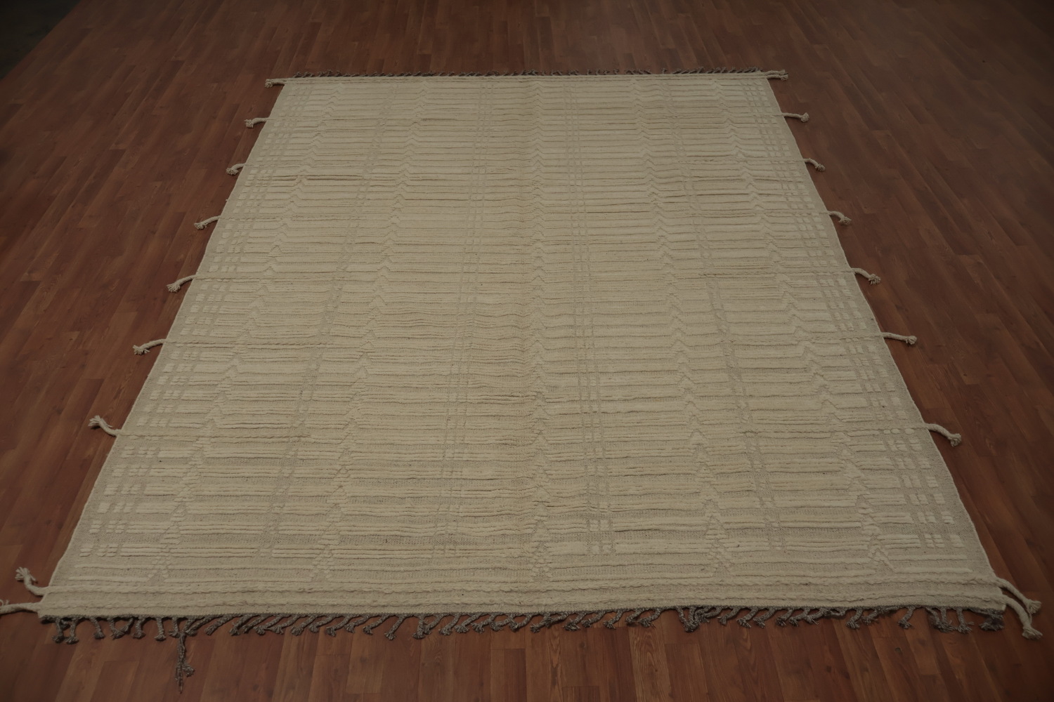 Earth Tone Wool Moroccan Living Room Rug 8x10