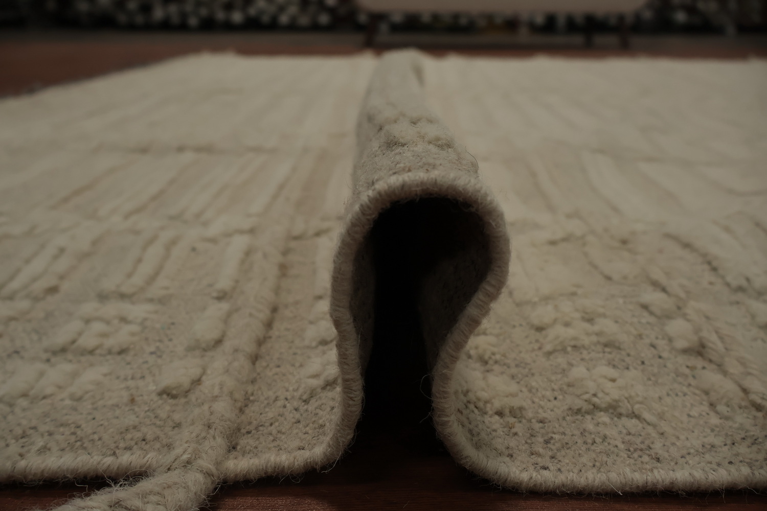Earth Tone Wool Moroccan Living Room Rug 8x10