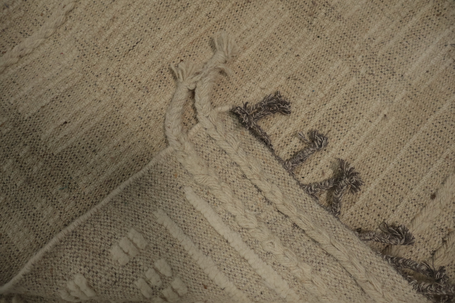 Earth Tone Wool Moroccan Living Room Rug 8x10