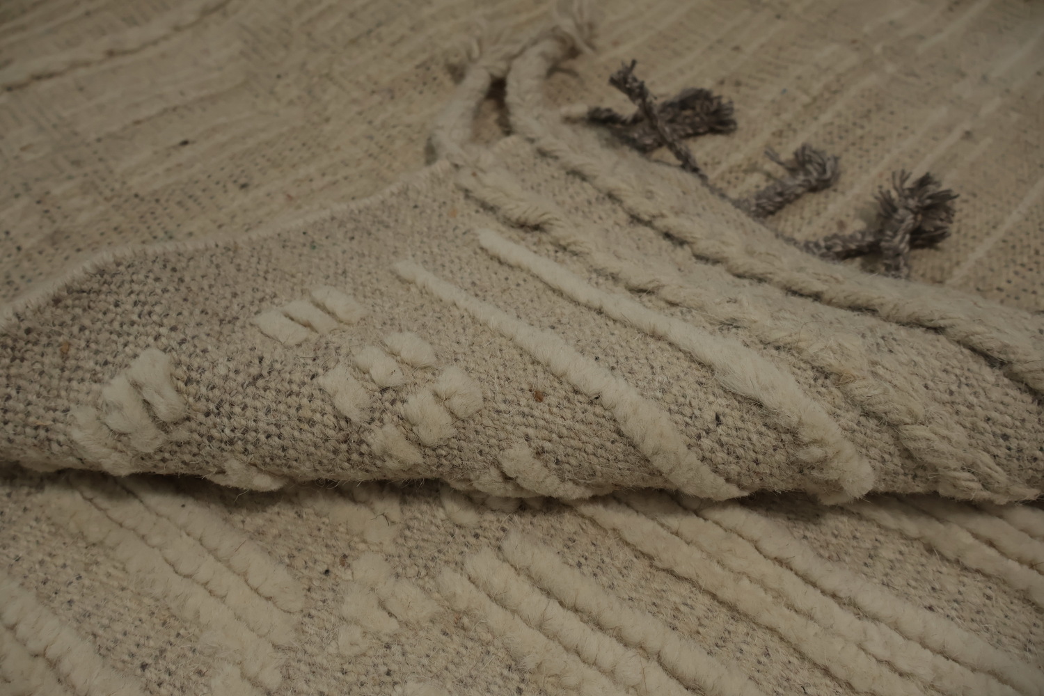 Earth Tone Wool Moroccan Living Room Rug 8x10