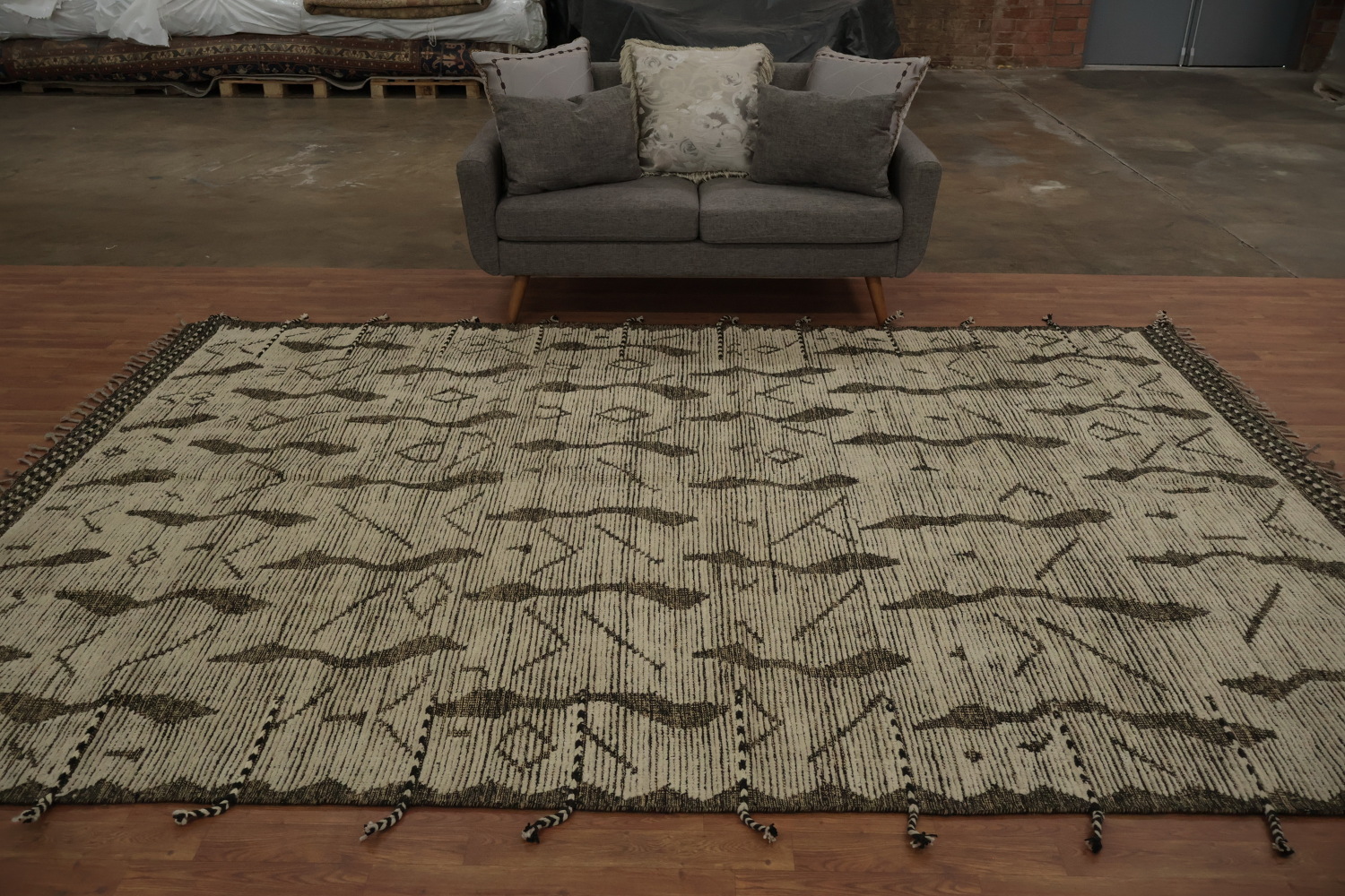 All-Over Abstract Moroccan Wool Area Rug 8x12