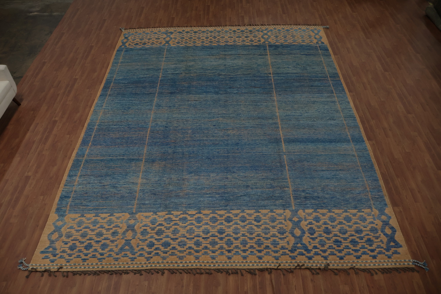 Stylish Blue Moroccan Large Rug 12x16 to Enhance Room Ambiance