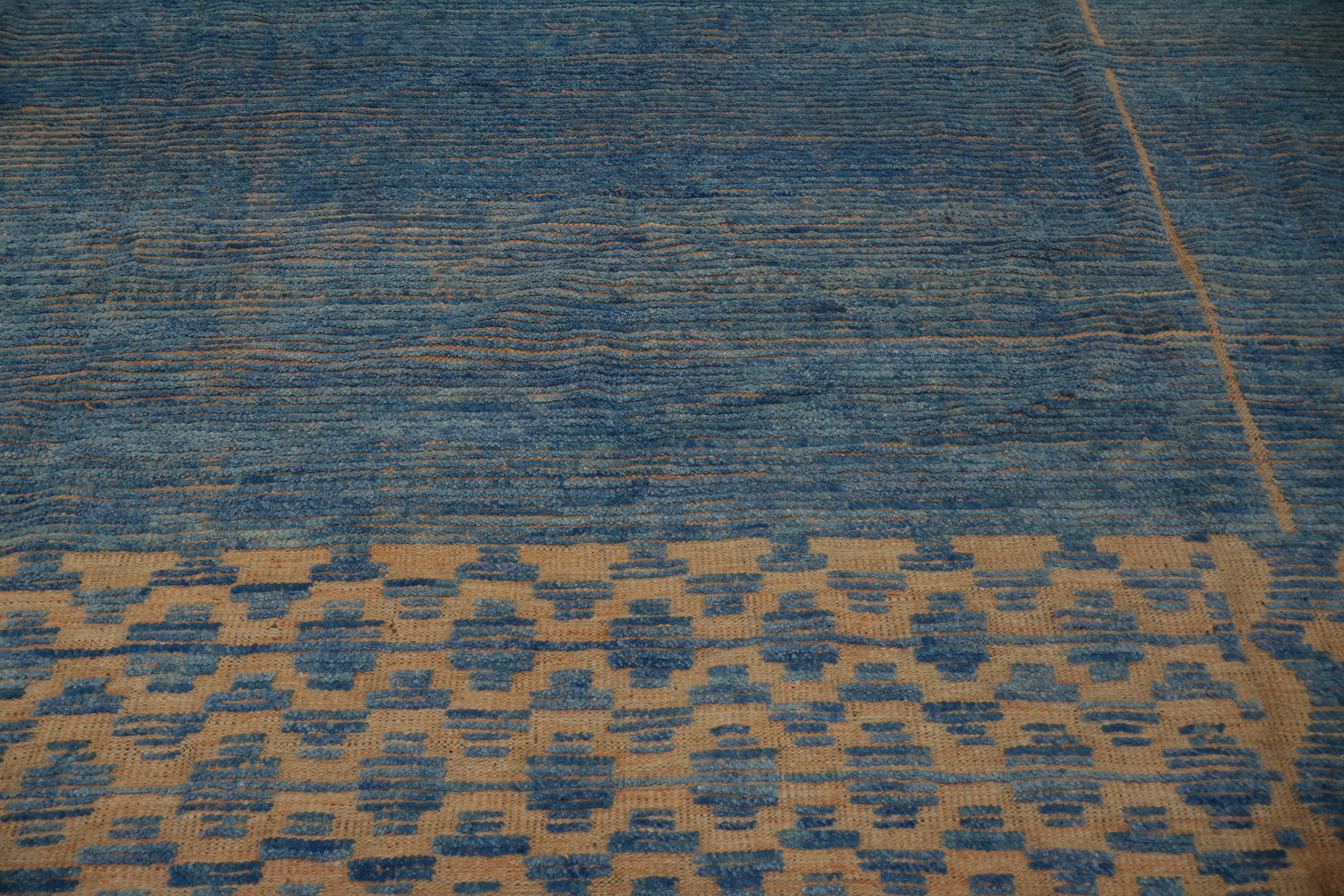 Stylish Blue Moroccan Large Rug 12x16 to Enhance Room Ambiance