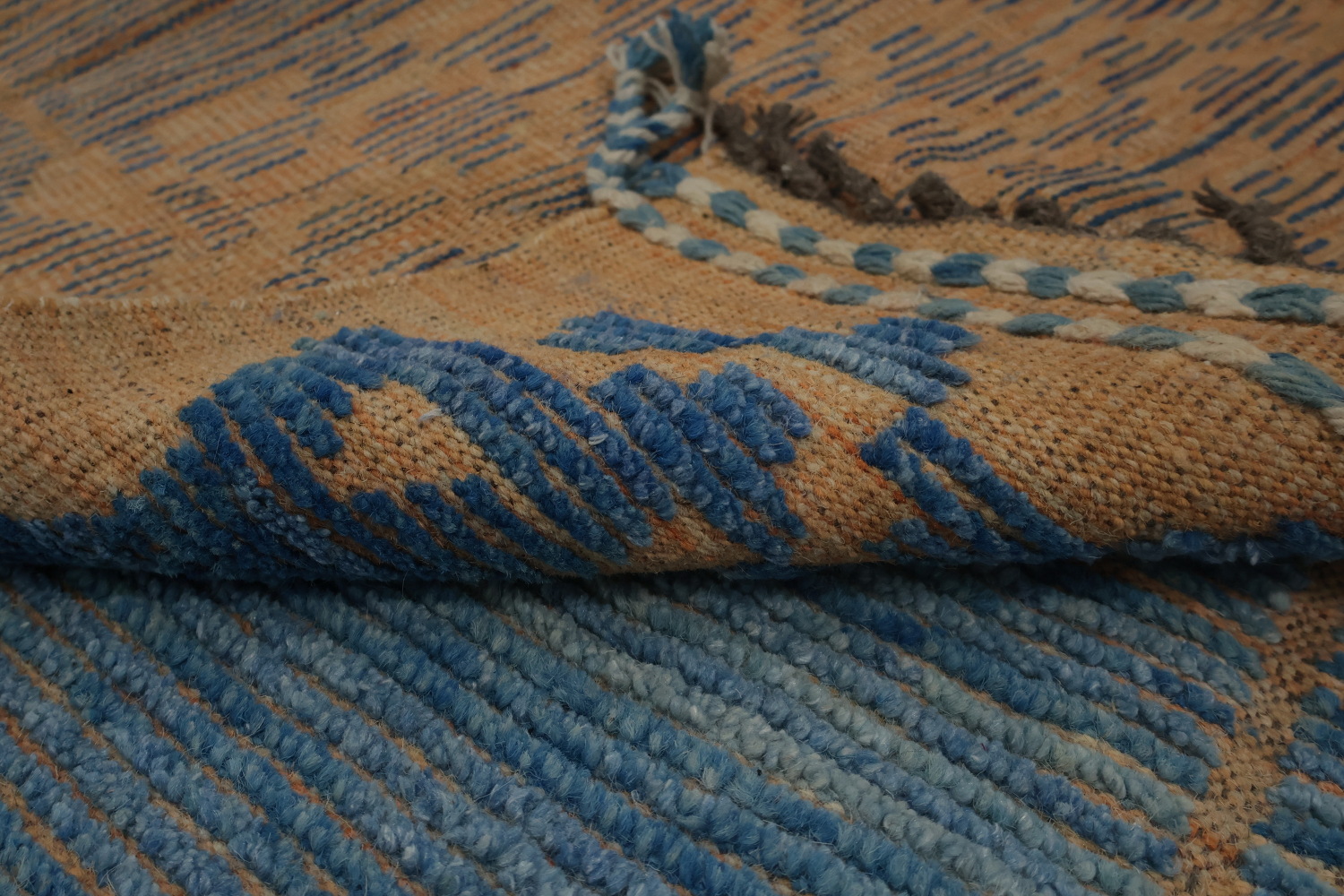Stylish Blue Moroccan Large Rug 12x16 to Enhance Room Ambiance