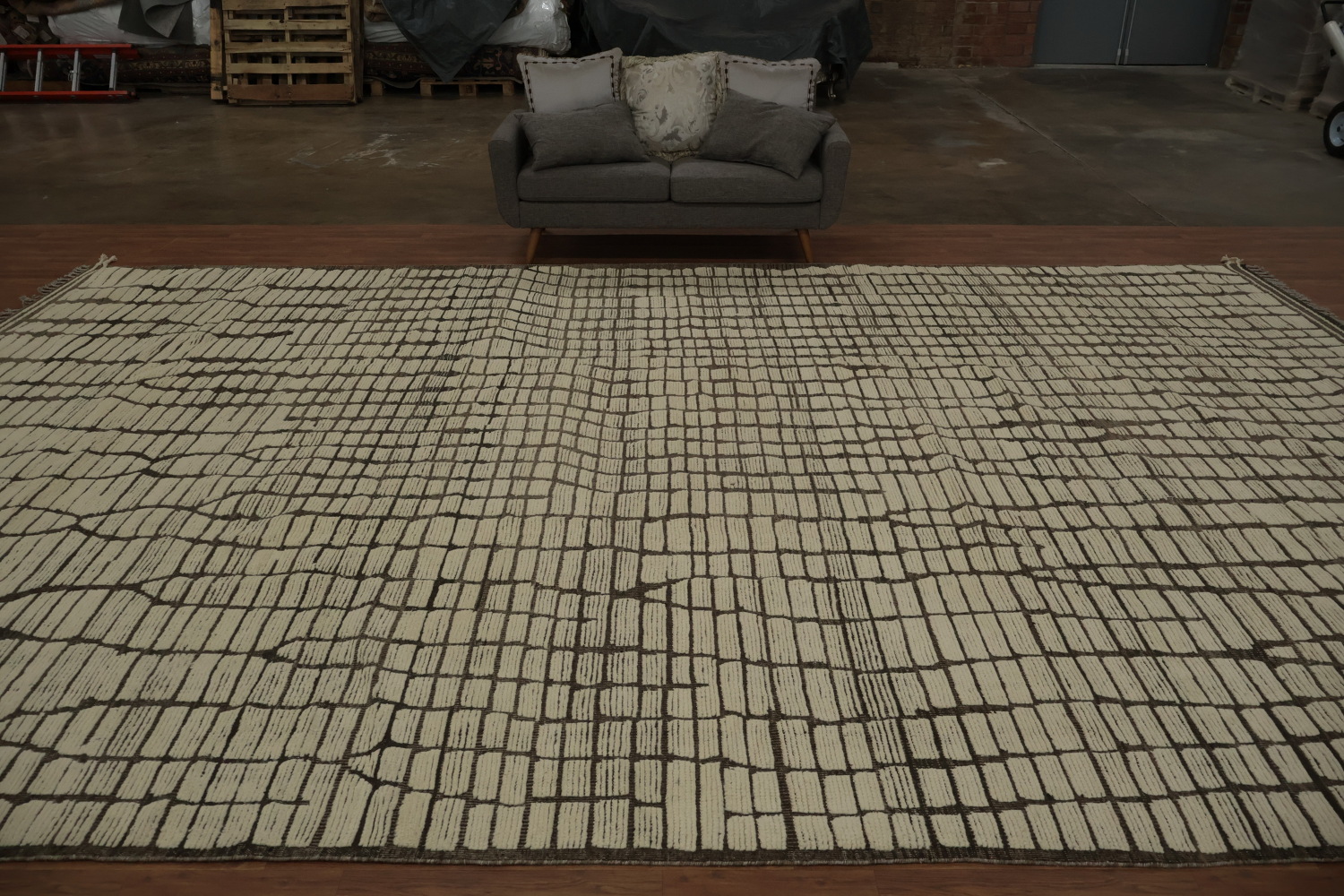 Stylish Wool Contemporary Handmade Moroccan Large Rug 12x19