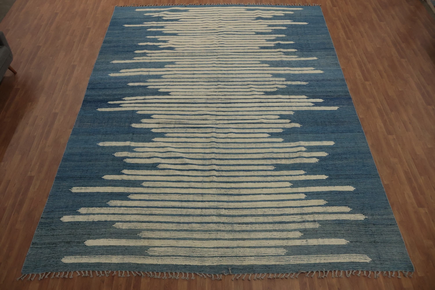 Stylish Modern Moroccan Large Rug 12x16 with Linear Abstract Design
