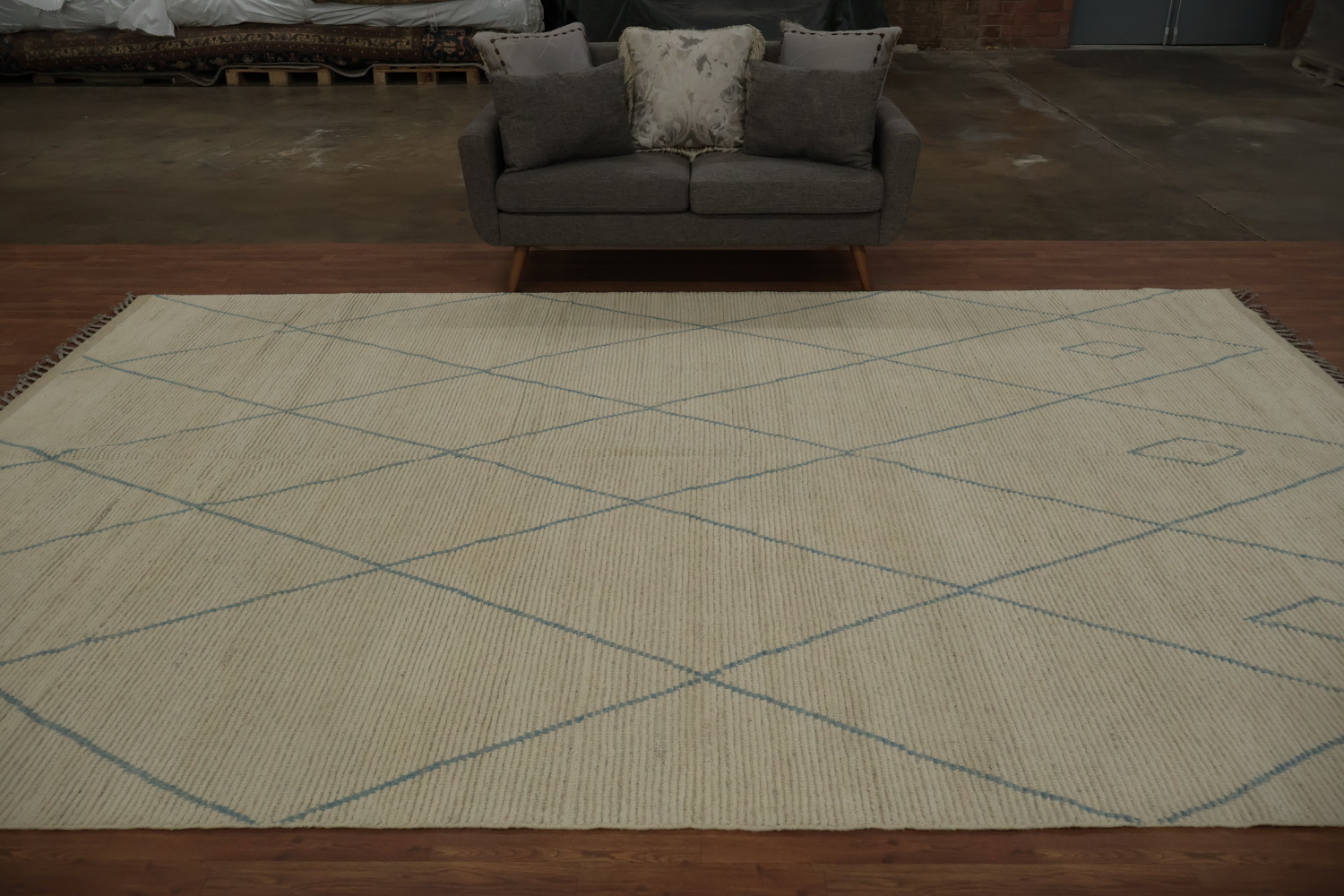 All-Over Trellis Moroccan Large Area Rug 9x14