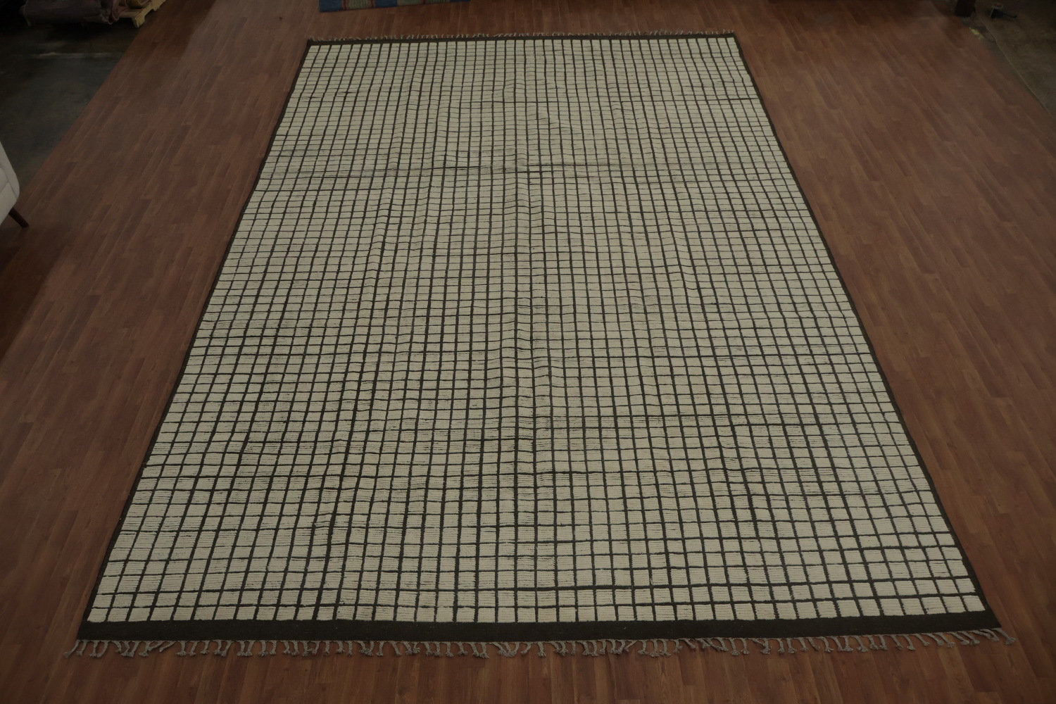 All-Over Checkered Moroccan Modern Large Rug 12x19