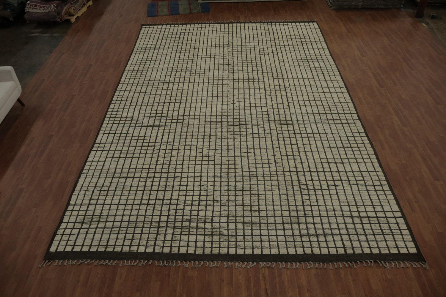 All-Over Checkered Moroccan Modern Large Rug 12x19