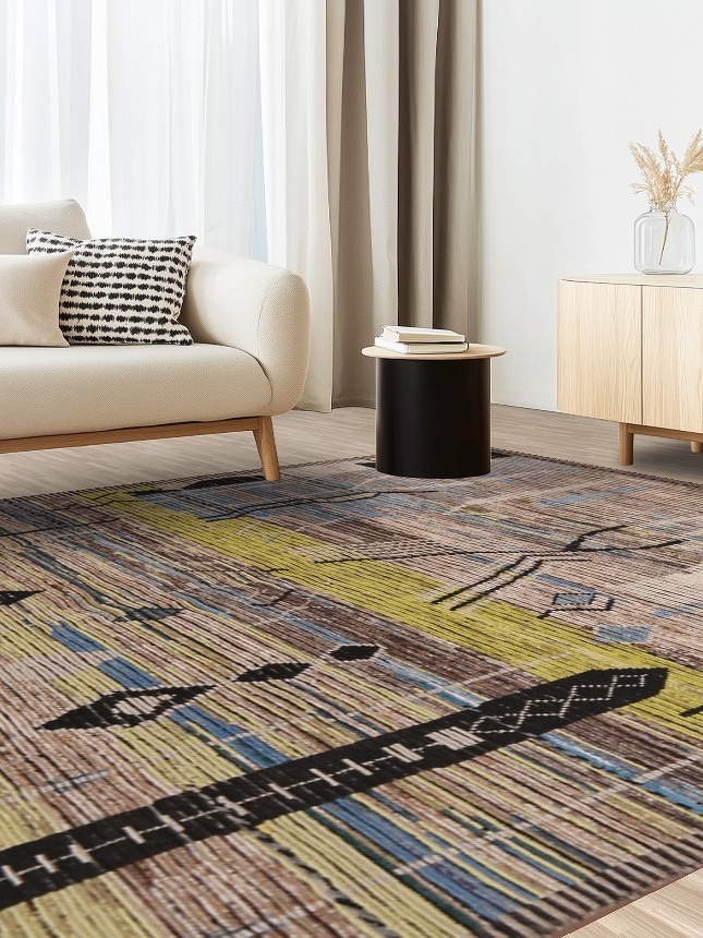 Handmade Wool Moroccan Abstract Area Rug 9x13