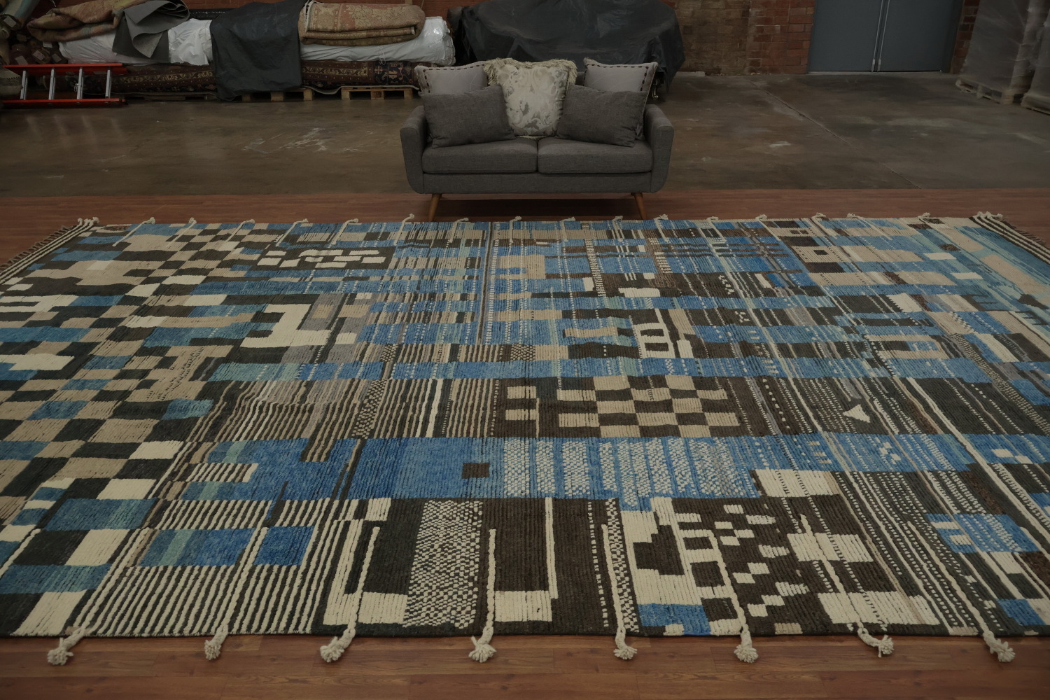 Abstract Geometric Moroccan Large Modern Rug 12x19