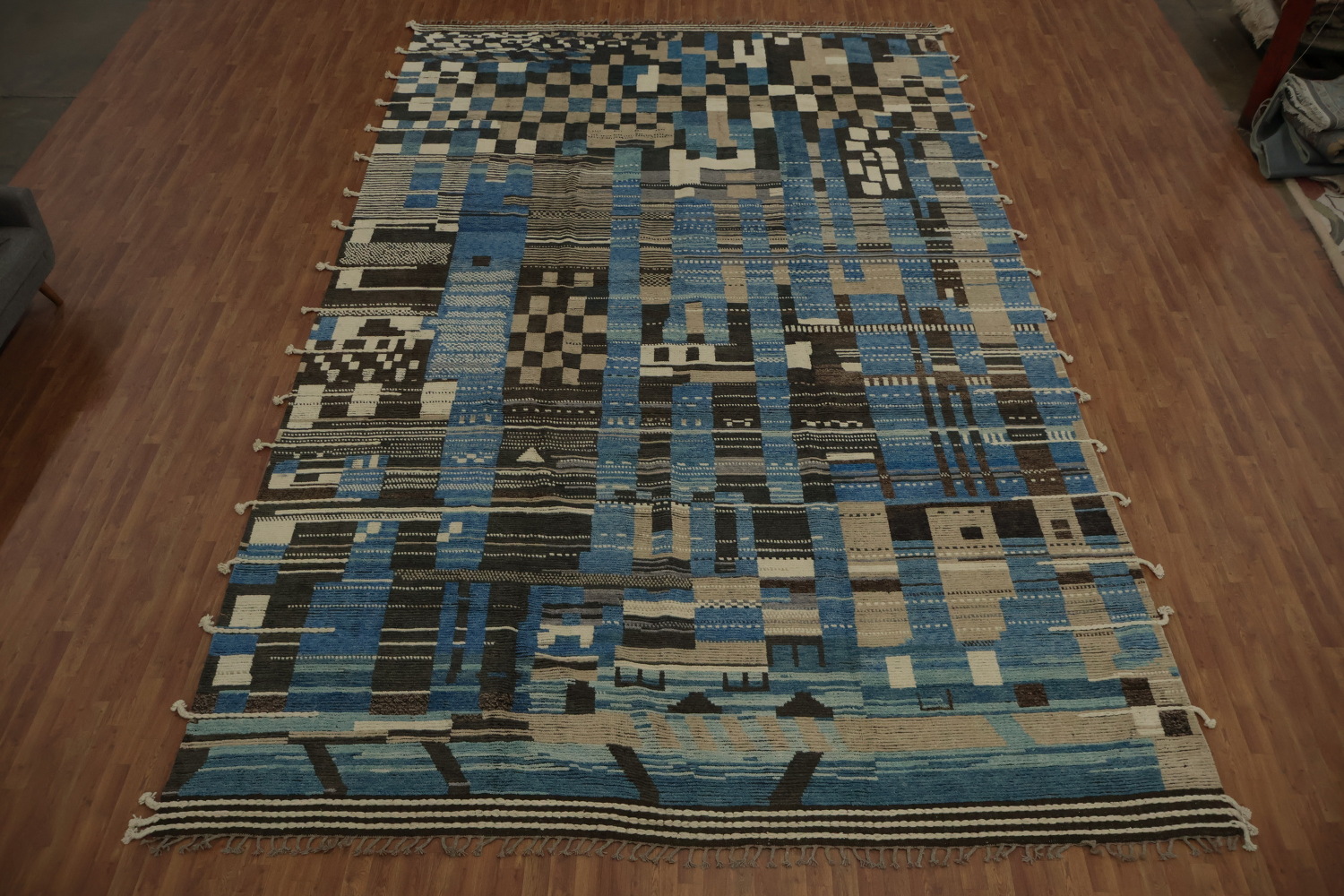 Abstract Geometric Moroccan Large Modern Rug 12x19