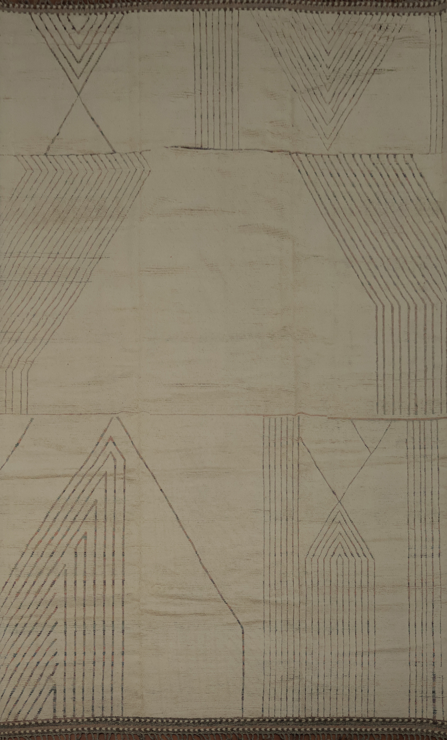 Earth Tone Wool Moroccan Large Modern Rug 12x19