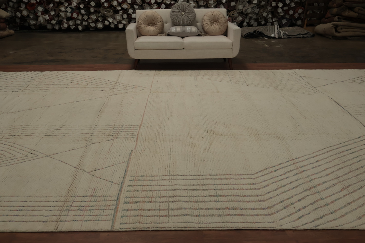Earth Tone Wool Moroccan Large Modern Rug 12x19