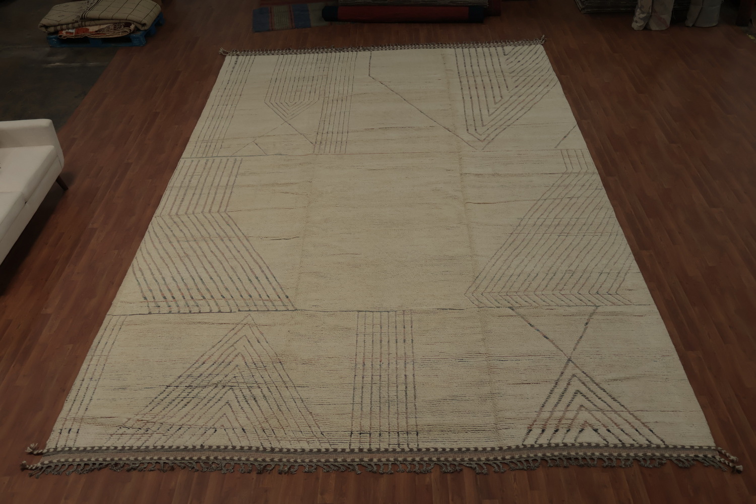 Earth Tone Wool Moroccan Large Modern Rug 12x19