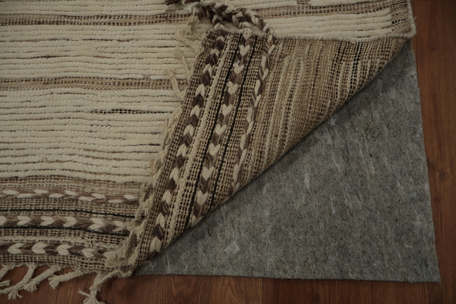 All-Over Striped Moroccan Handmade Large Rug 13x20
