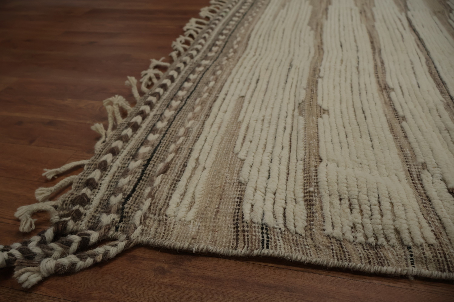 All-Over Striped Moroccan Handmade Large Rug 13x20