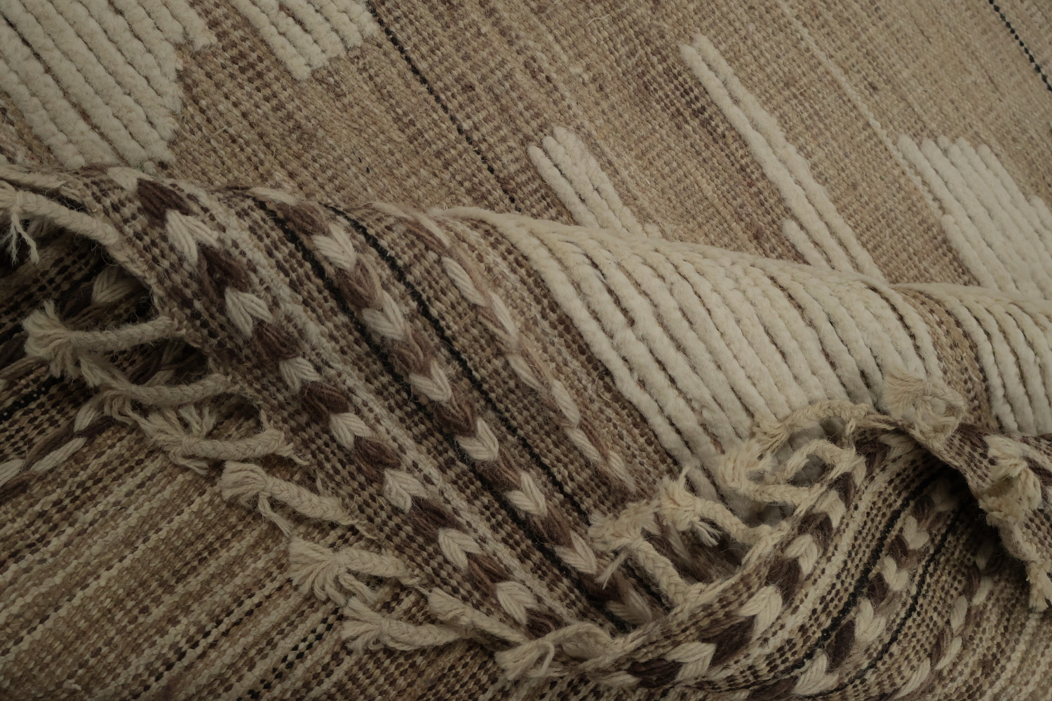 All-Over Striped Moroccan Handmade Large Rug 13x20