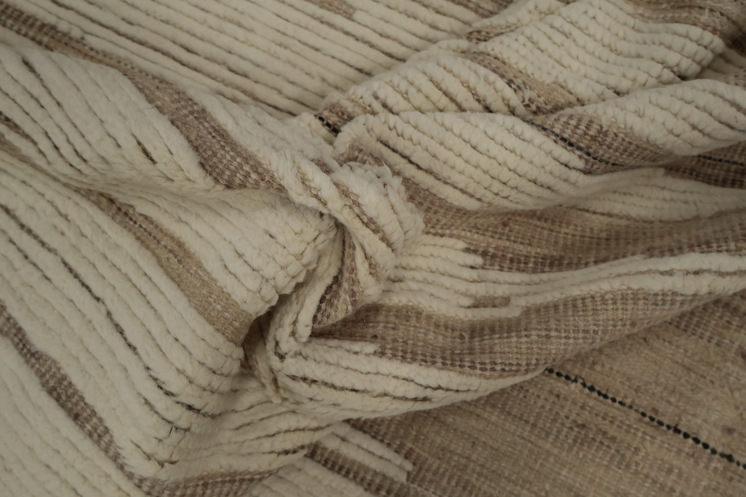 All-Over Striped Moroccan Handmade Large Rug 13x20
