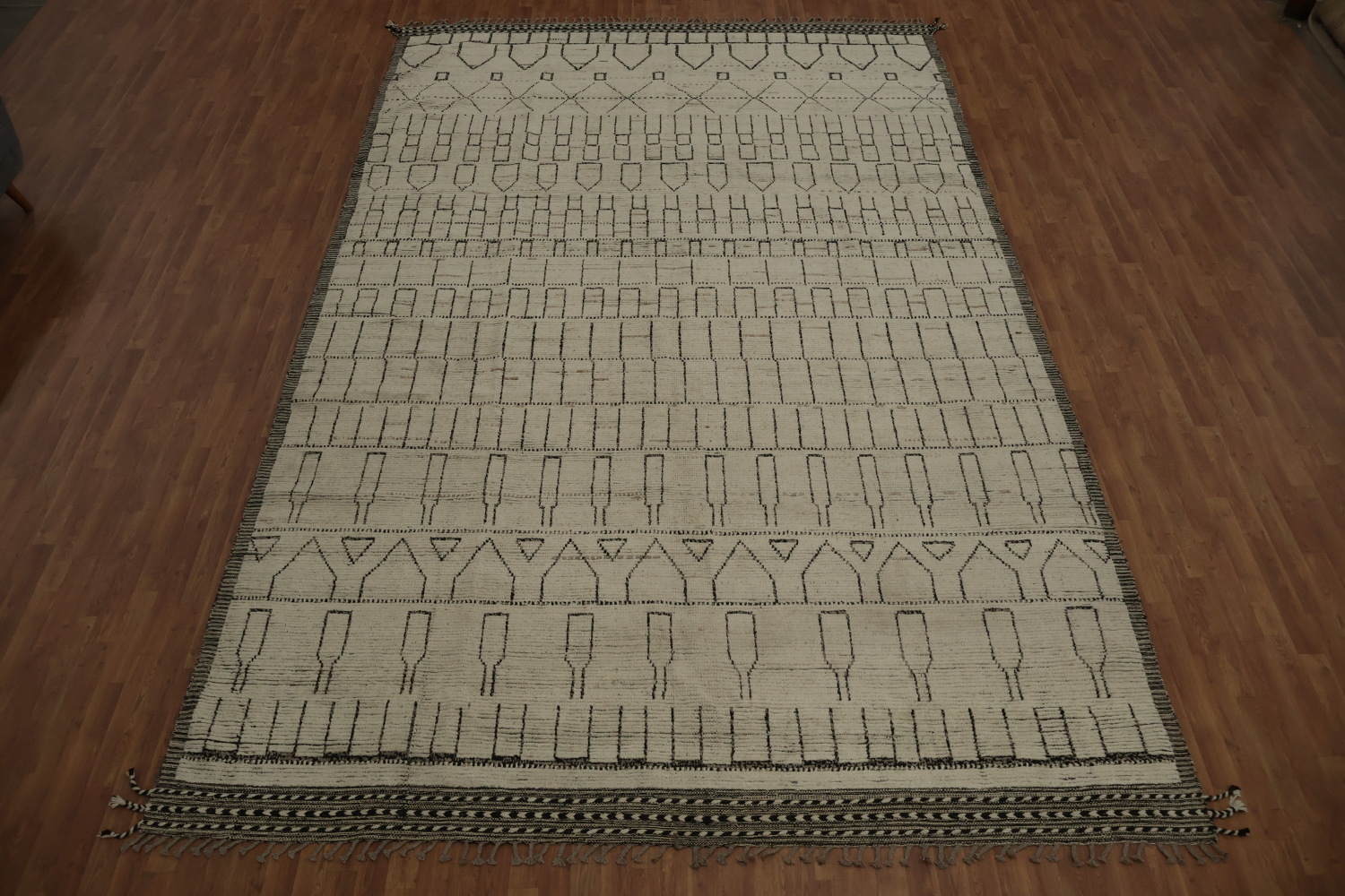 All-Over Trellis Wool Moroccan Large Oriental Rug 10x16