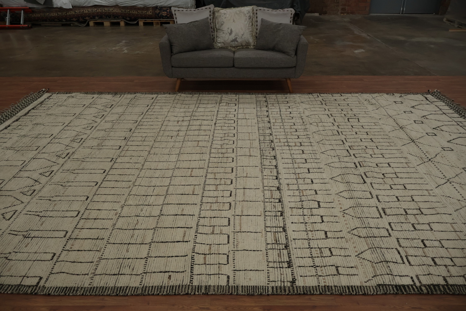 All-Over Trellis Wool Moroccan Large Oriental Rug 10x16