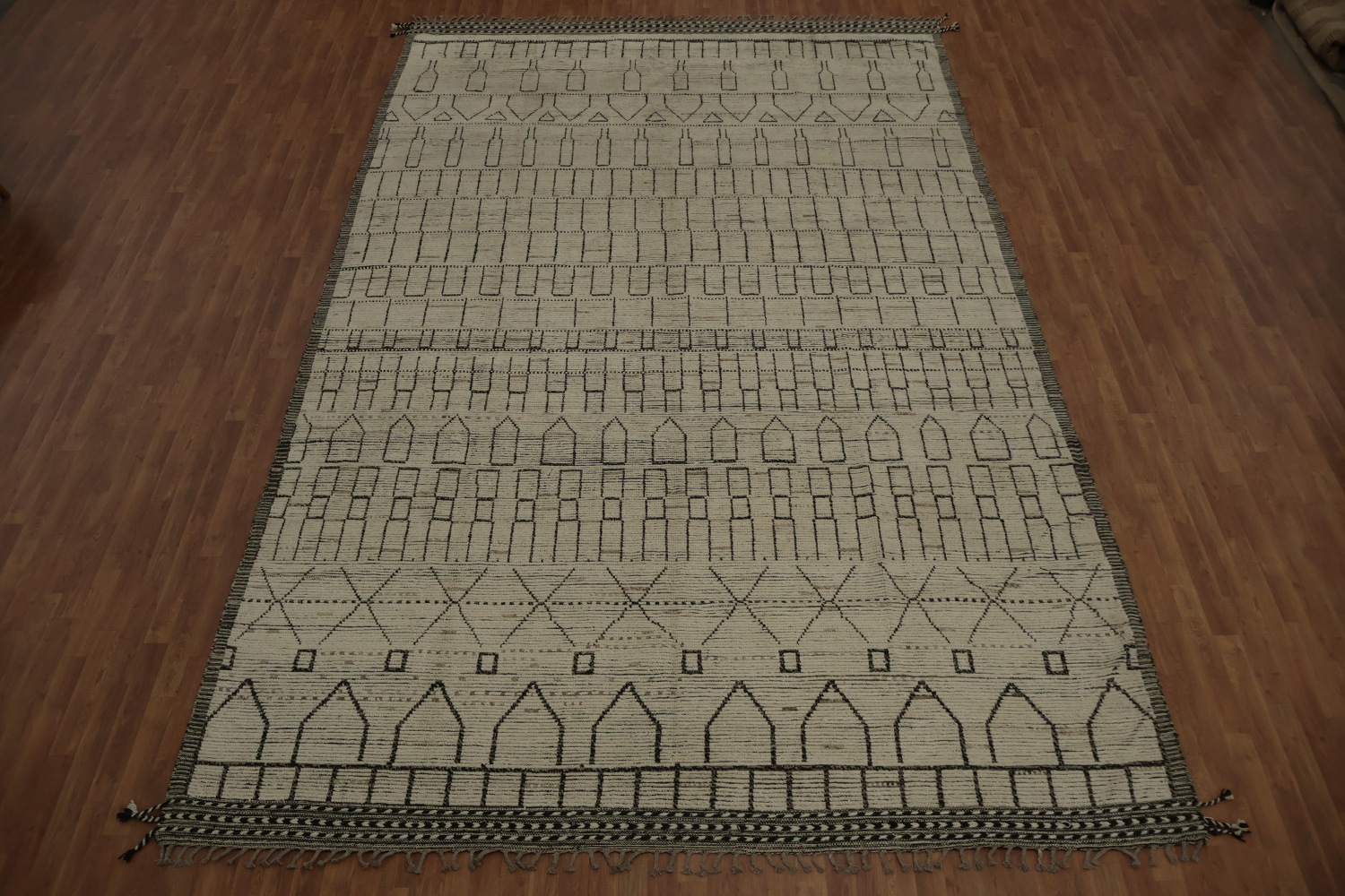 All-Over Trellis Wool Moroccan Large Oriental Rug 10x16