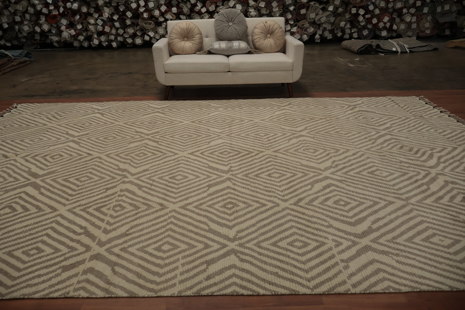 All-Over Geometric Moroccan Handmade Large Rug 10x15