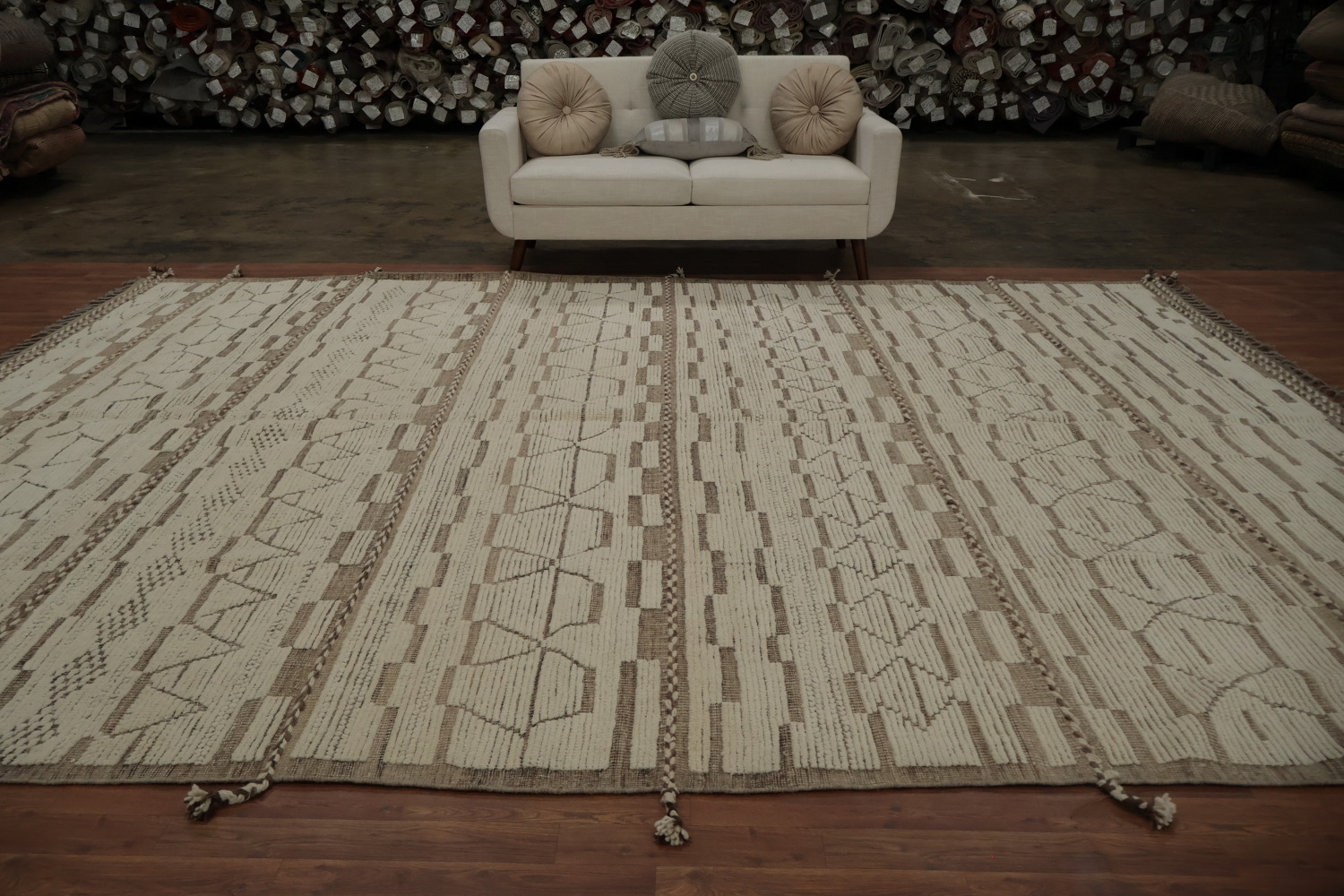 Handmade Wool Moroccan Oriental Large Rug 10x14