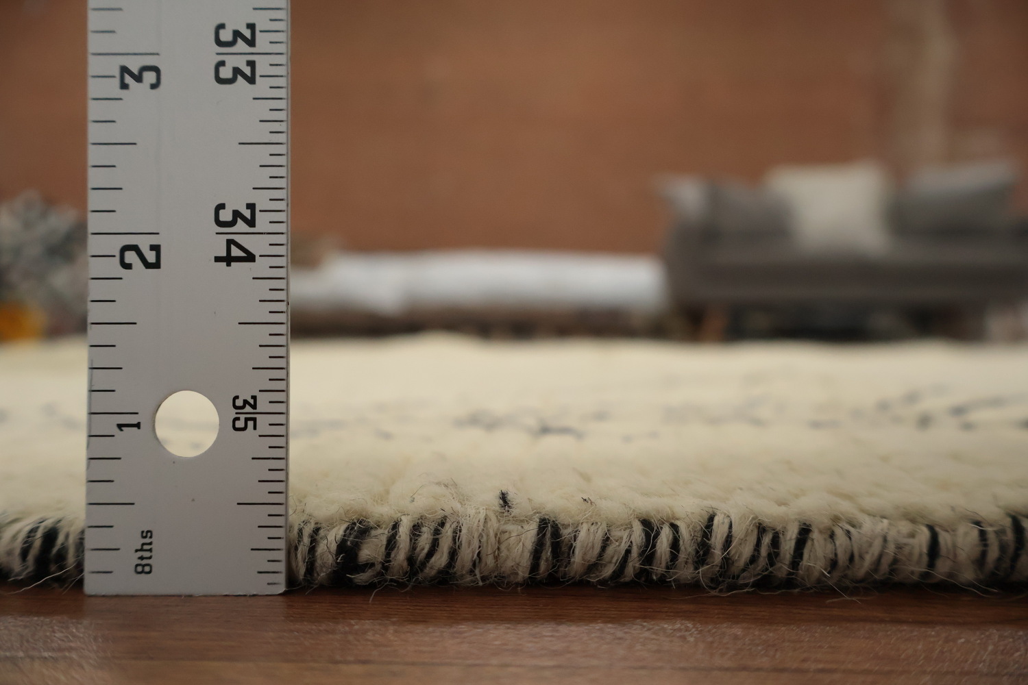 Handcrafted Moroccan Area Rug 6x10 with Elegant Neutral Tones