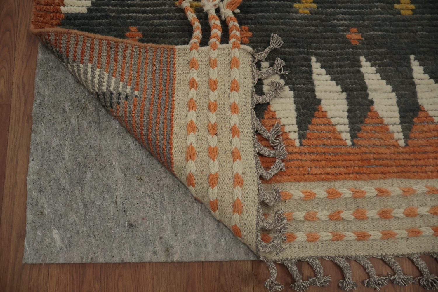 All-Over Striped Gray Moroccan Large Modern Rug 12x19