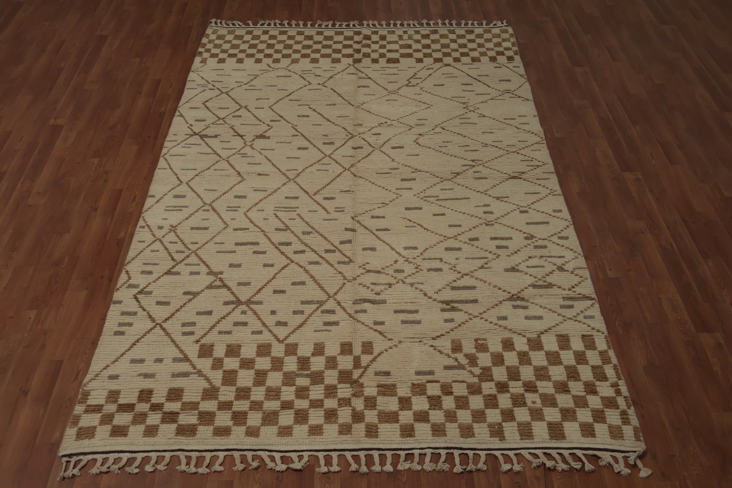 All-Over Wool Moroccan Abstract Area Rug 6x10