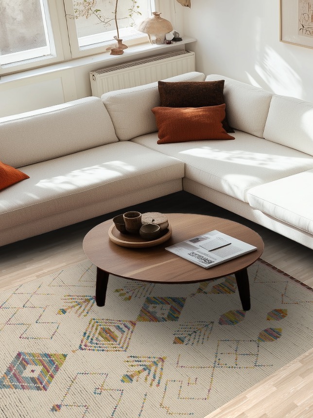 Geometric Wool Moroccan Oriental Area Rug 5x8