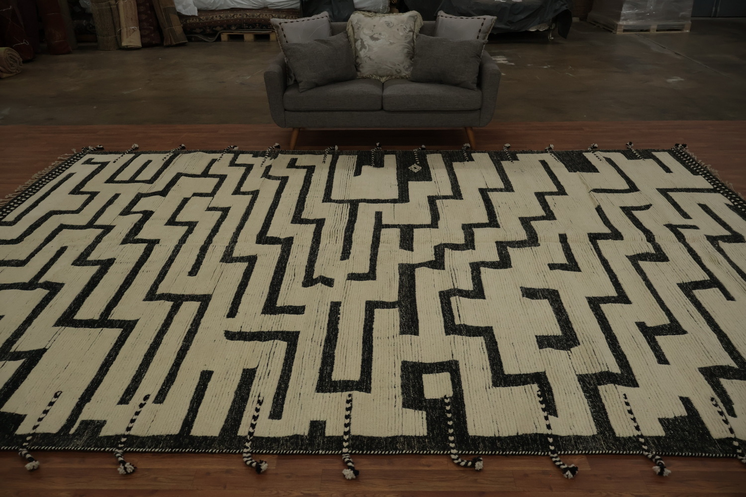 Handmade Geometric Moroccan Large Rug 10x15