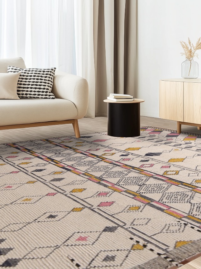 Handmade Wool Moroccan Living Room Area Rug 9x13