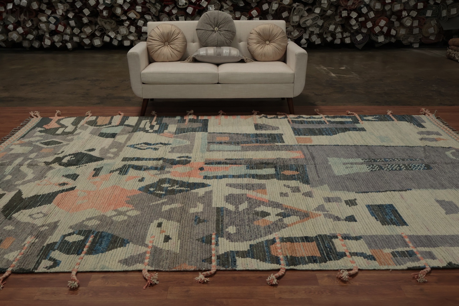 All-Over Handmade Moroccan Abstract Area Rug 8x12
