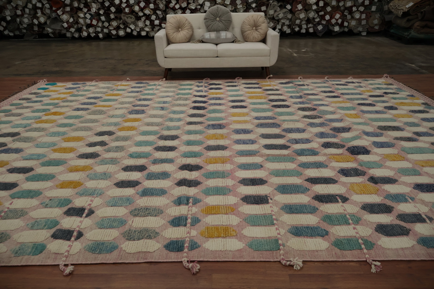 Multicolor Geometric Moroccan Large Rug 12x16 Perfect for Modern Decor