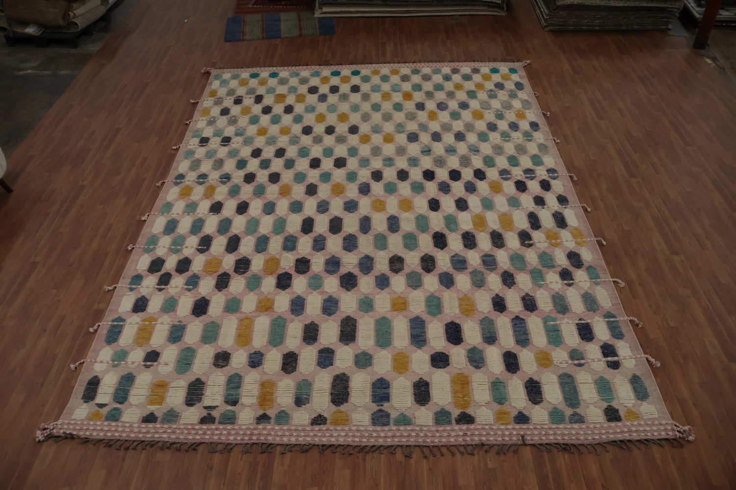 Multicolor Geometric Moroccan Large Rug 12x16 Perfect for Modern Decor