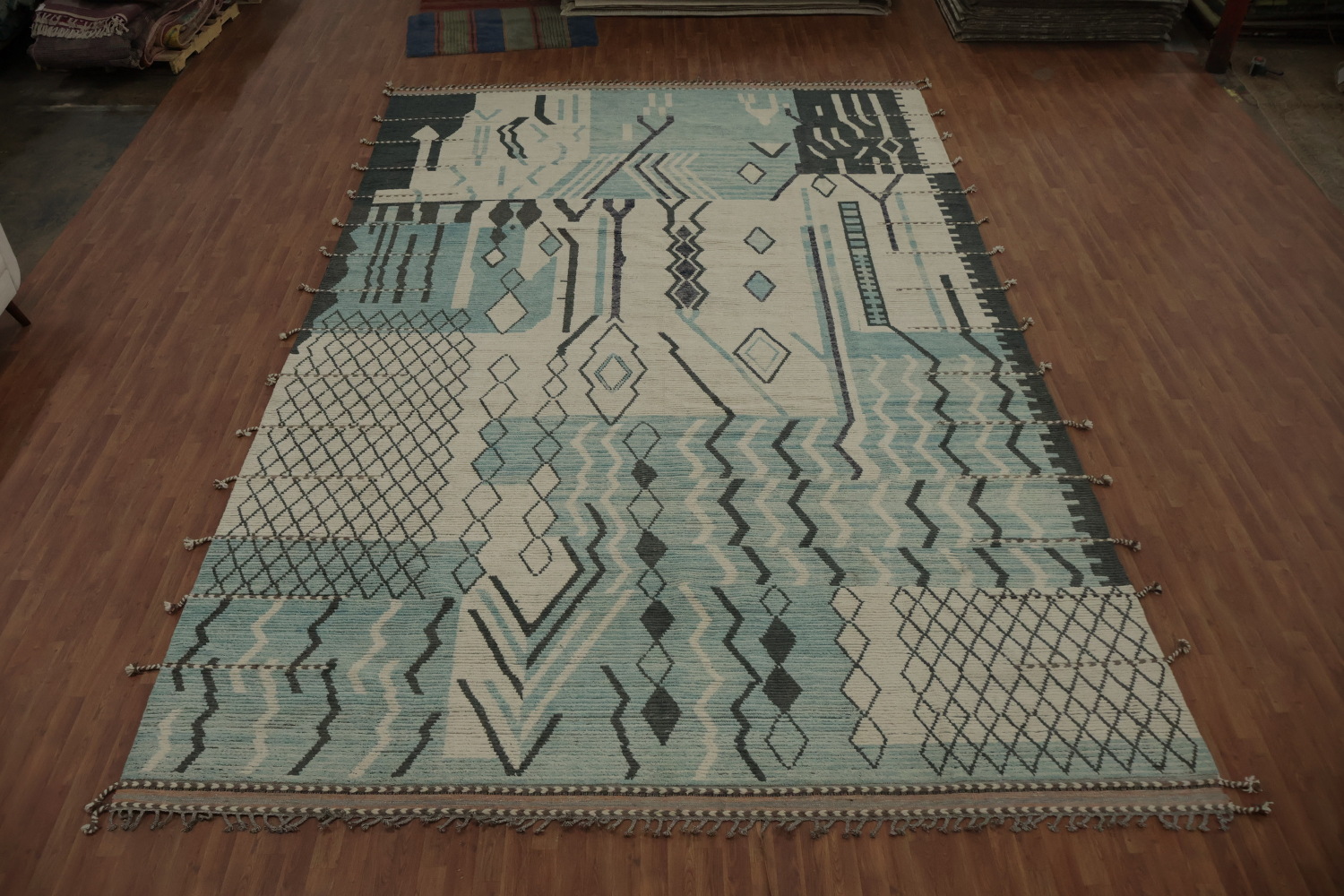 Handmade Wool Moroccan Large Abstract Rug 12x18