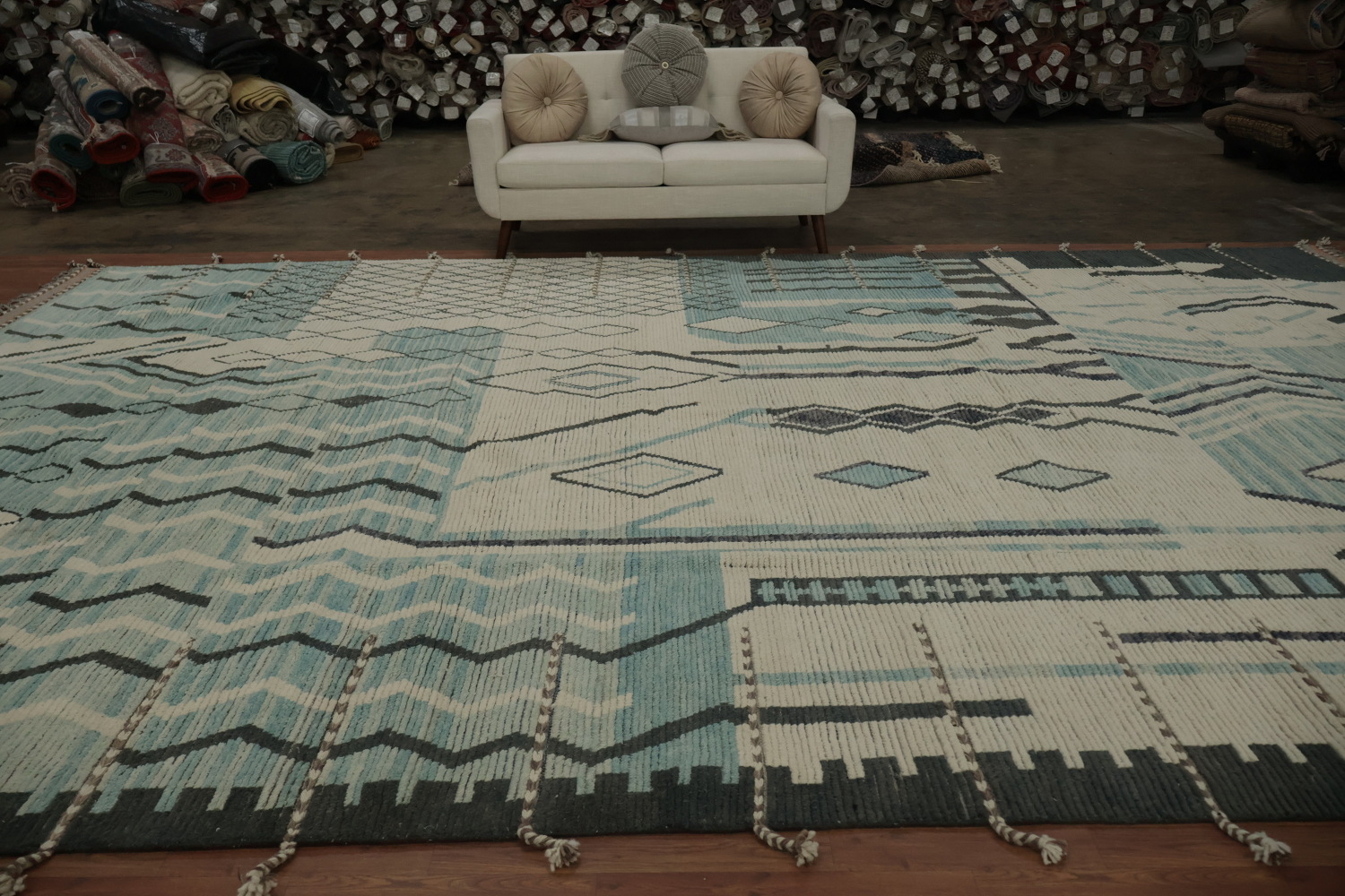 Handmade Wool Moroccan Large Abstract Rug 12x18