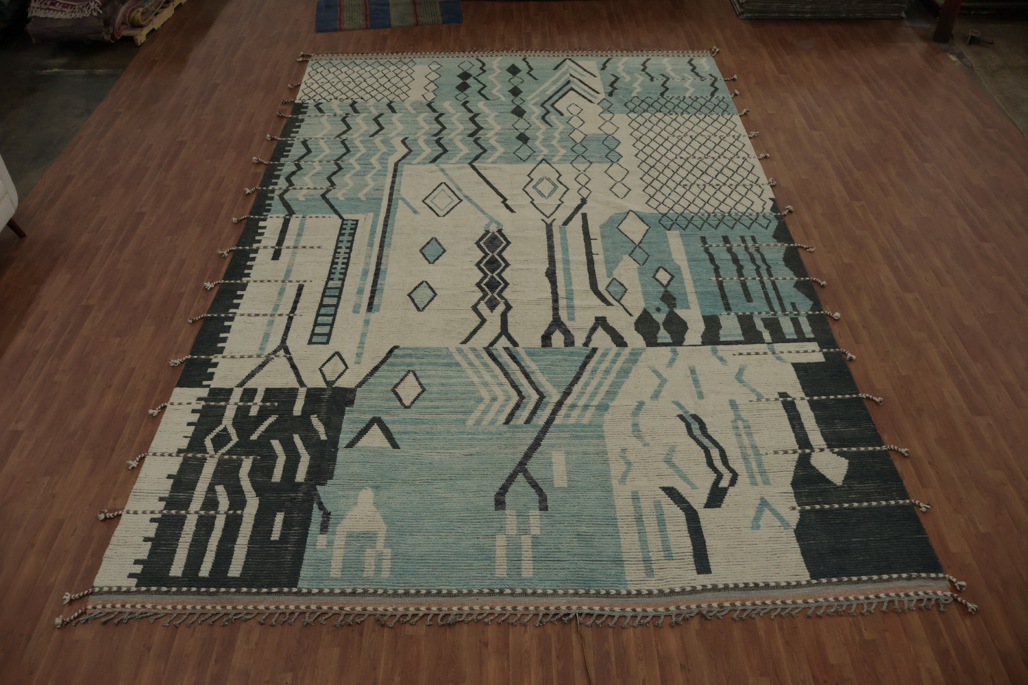 Handmade Wool Moroccan Large Abstract Rug 12x18