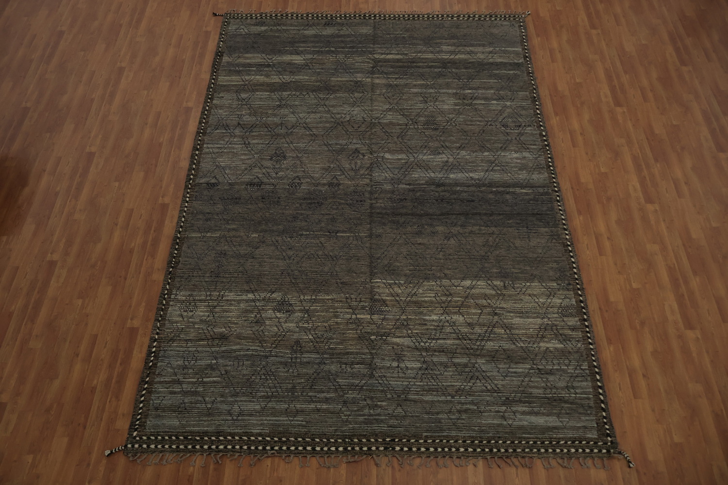 All-Over Trellis Wool Moroccan Abstract Area Rug 9x13