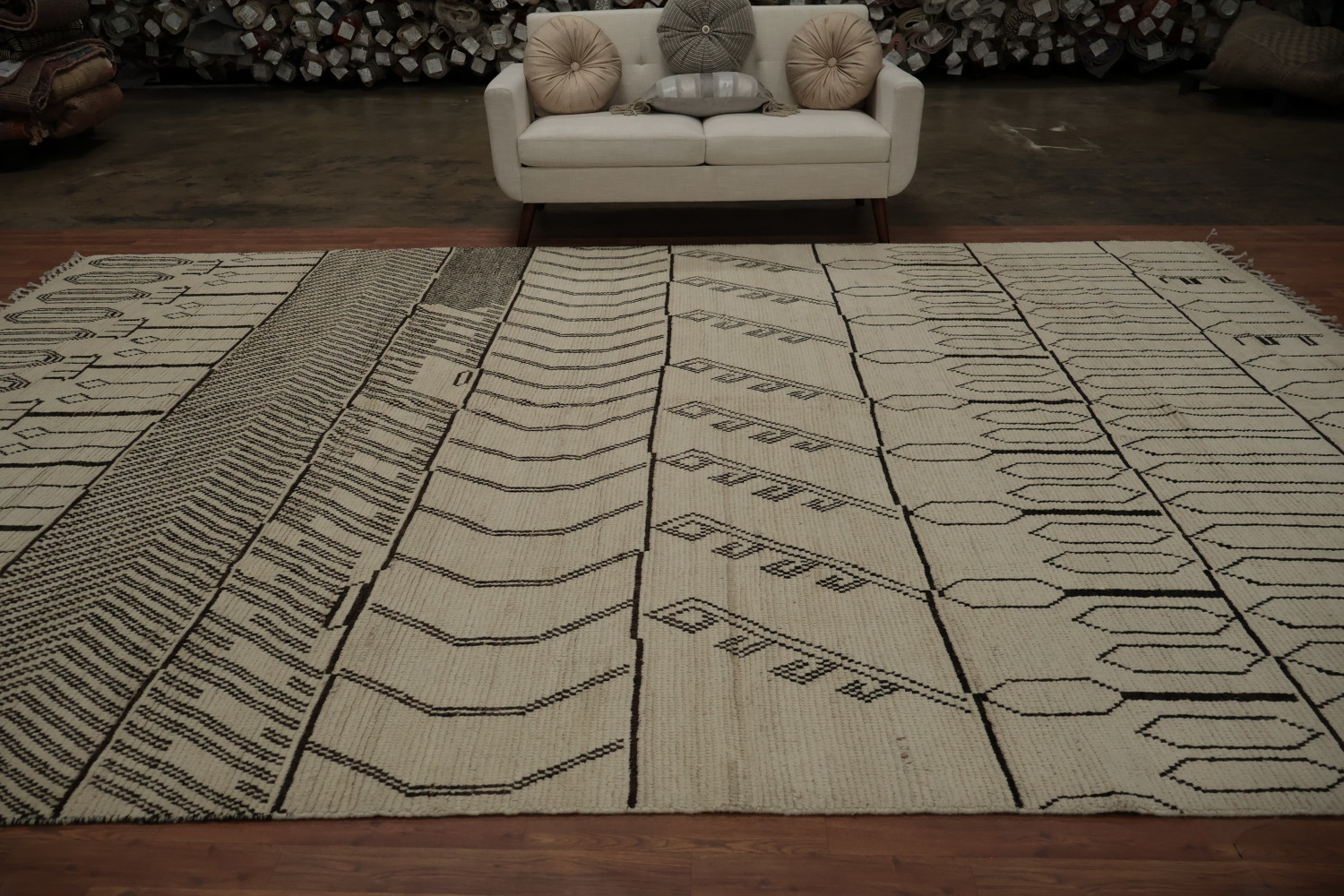All-Over Abstract Moroccan Handmade Large Rug 10x14