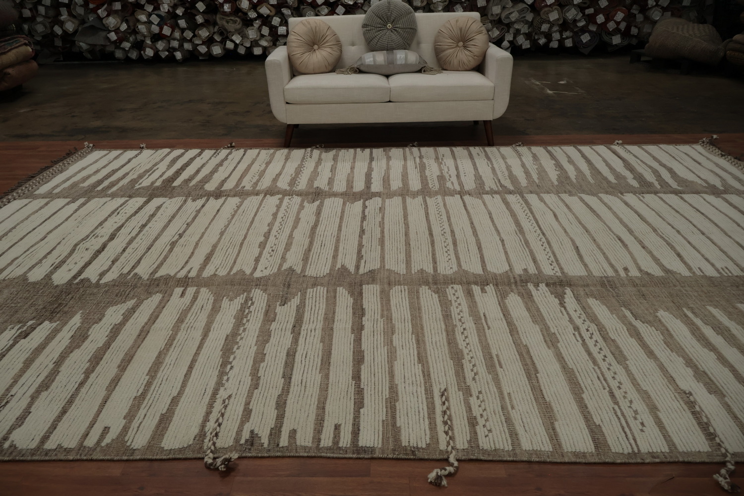 Handmade Wool Moroccan Large Abstract Rug 10x15