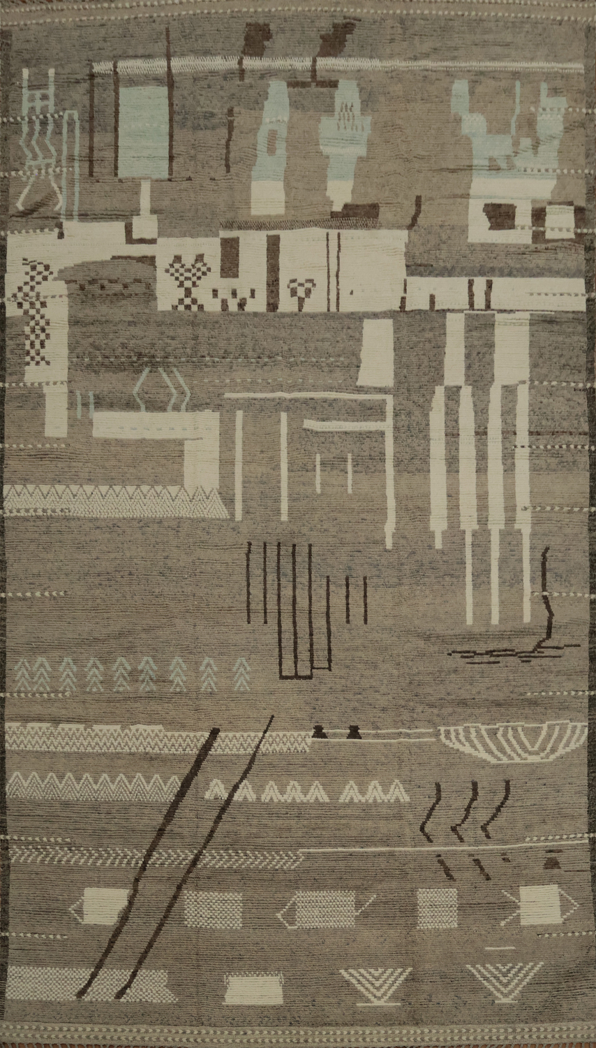 Elegant Earth Tones Abstract Moroccan Palace Size Rug 12x18