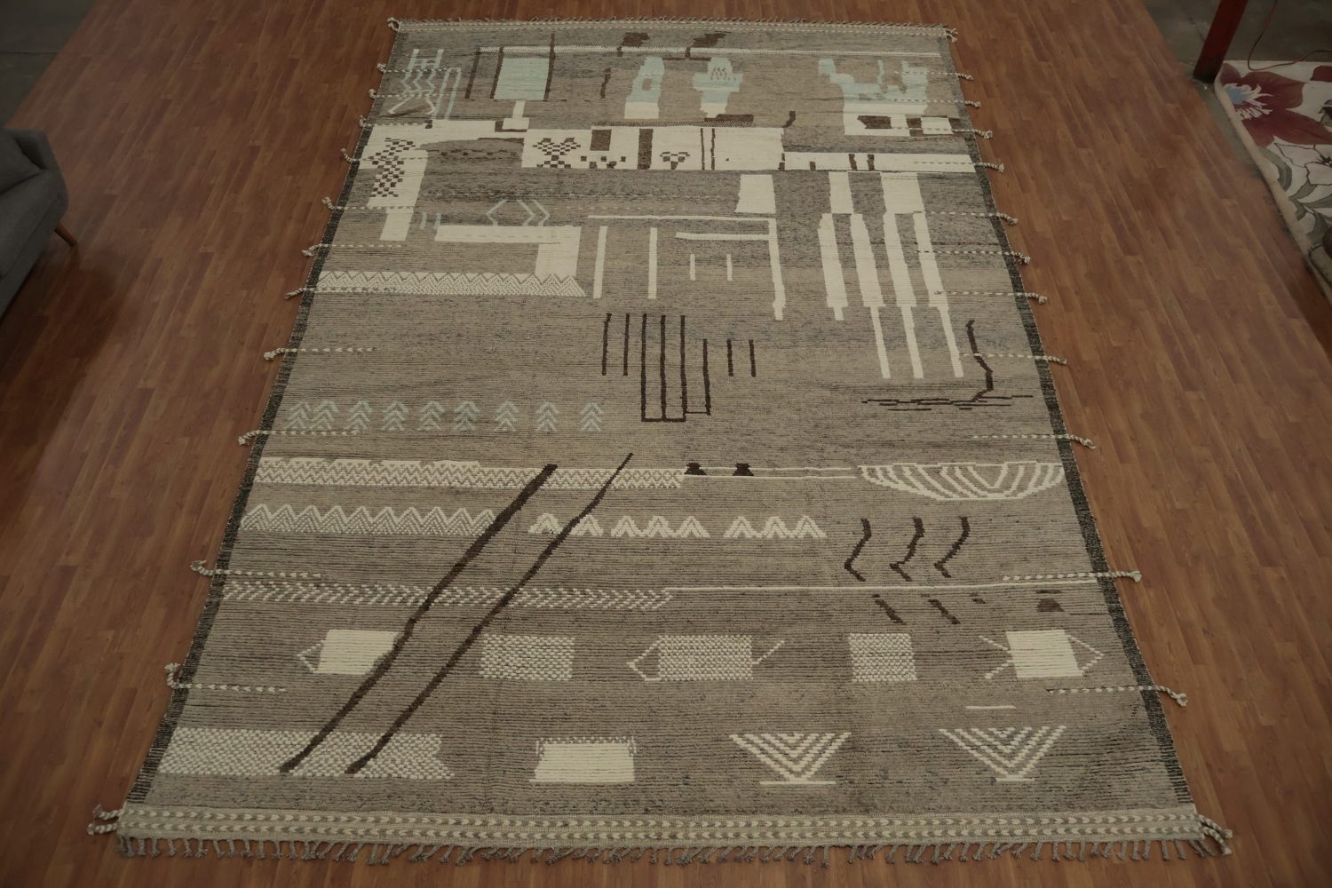 Elegant Earth Tones Abstract Moroccan Palace Size Rug 12x18